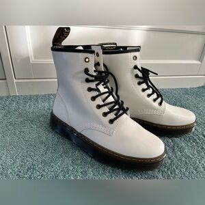 NWOT Dr.  Martens Zavala White Leather Combat Boots Women’s 9